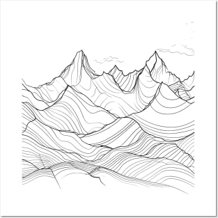 Minimalism Mountain Range Posters and Art